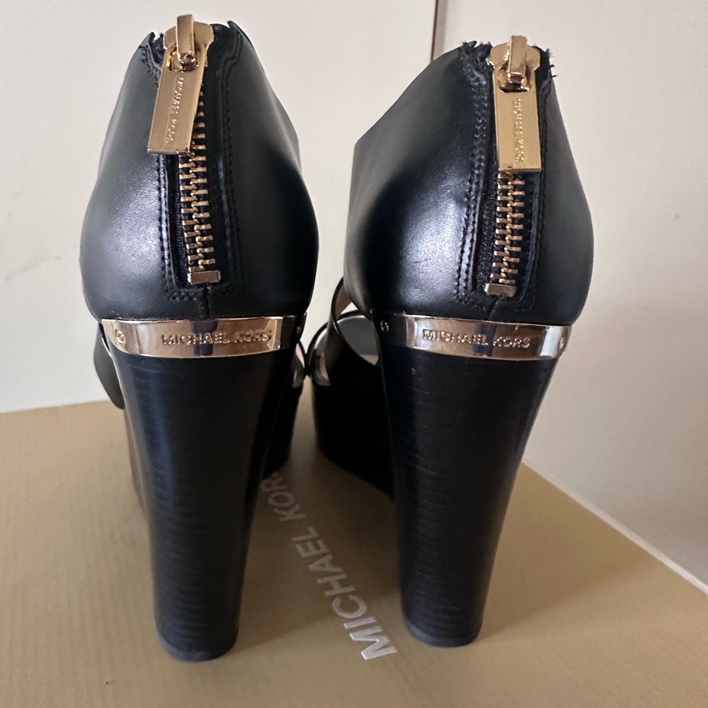 Michael Kors Black Wedge Sandals - Picture 5 of 6
